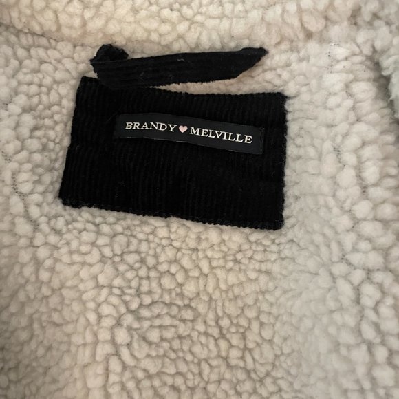 Brandy Melville Black Denim/Jean Sherpa Jacket - Picture 3 of 4